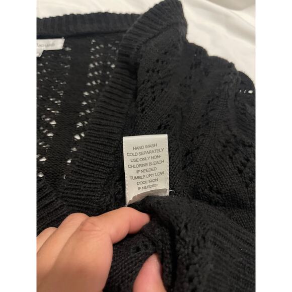 John Paul Richard Black Short Sleeve Knit Sweater - Picture 7 of 7